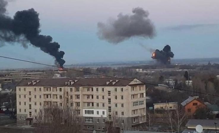 دونيتسك ، قصف أوكراني ، قذيفتين عنقوديتين